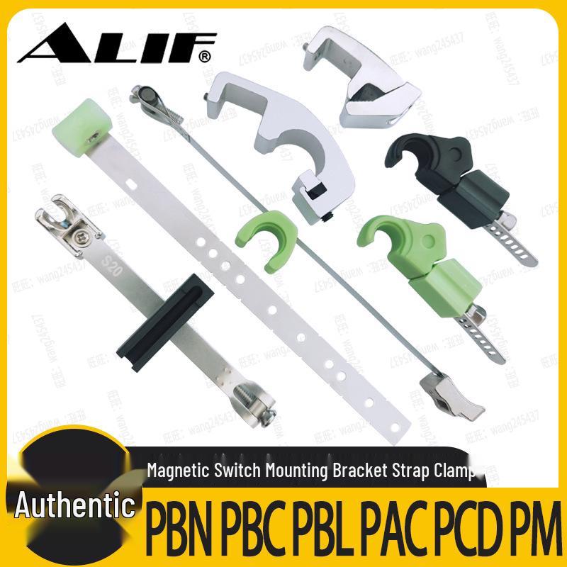 PAC Magnetic Switch Mounting Bracket for Round Cylinder with Piston Rod Fixing Clamp and PM Buckle Green Strap