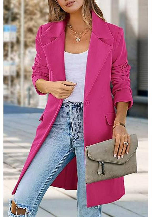 European Autumn Plus Size Woolen Women's Single-Button Cardigan Coat