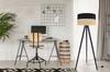 FLOOR LAMP TRIPOD WOODEN LAMPSHADE 45CM BLACK