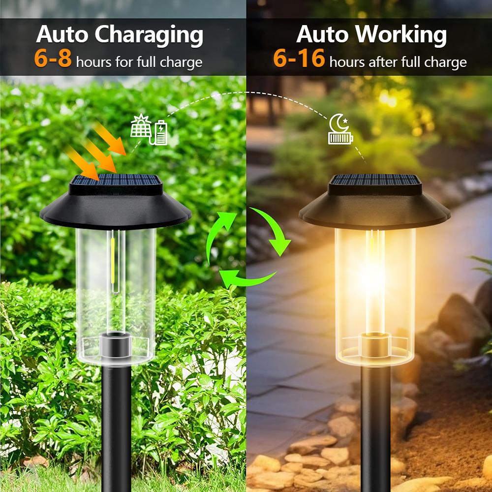 4/8PCS Solar Pathway Lights IP65 Waterproof Auto On/Off Solar Powered Landscape Lighting Outdoor Decor Lamp for Garden Yard Lawn
