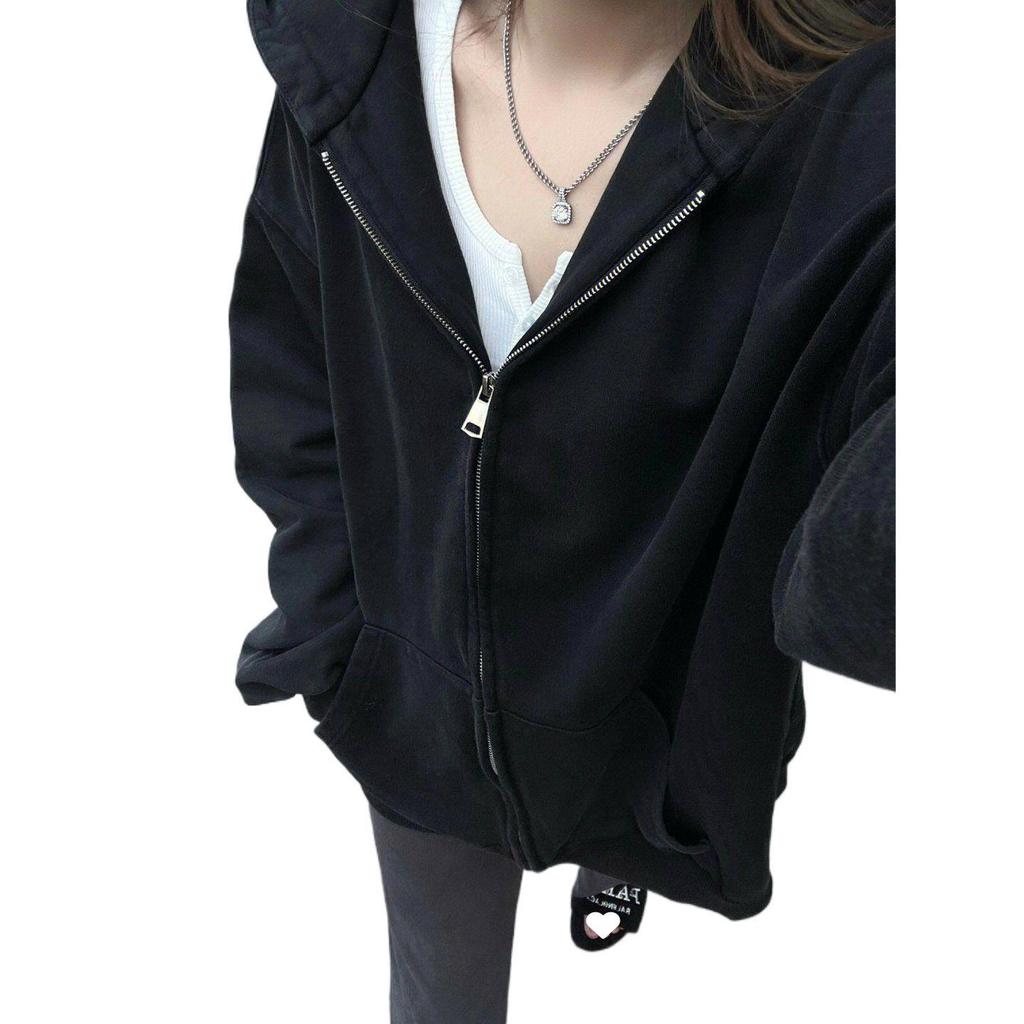 2023 Women's Oversized Hooded Cardigan Sweatshirt: Spring/Autumn & Winter-Ready Plush Velvet