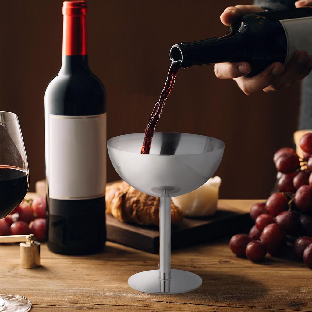 New Stainless Steel Ice Cream Cup,Margarita Champagne Glass Shorty Red Wine Glass Cocktail Cup,High Footed Yogurt Dessert Cup