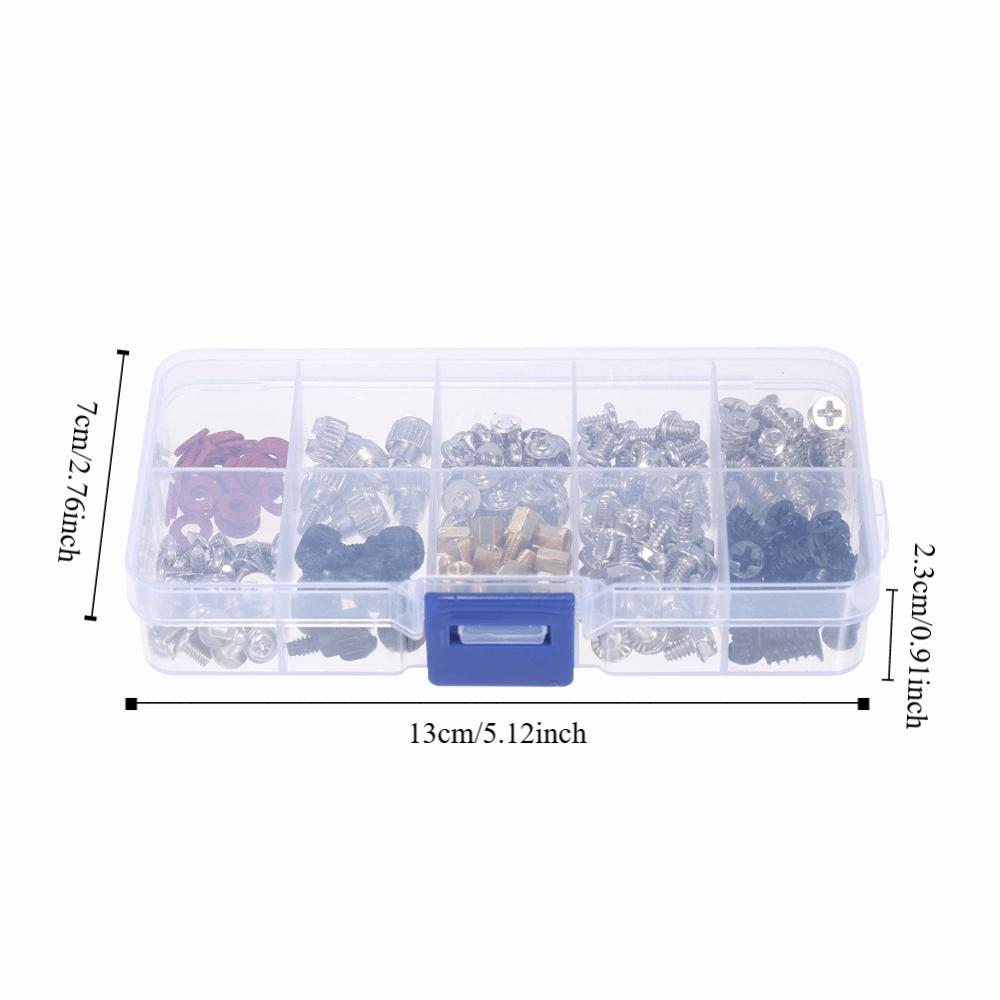 228PCS with Storage Box Computer Screw Kit Sturdy Durable Desktop Computer Maintenance Laptop Screw Standoffs Motherboard Repair