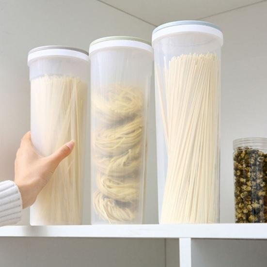 Large Capacity Noodle Box Clear Visual Rotatable Lid Food Grade Multi-functional Grain Macaroni Food Storage Container Jar Kitchen Supplies