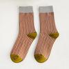 Multicolor Striped Casual Women Socks Korean Fashion Retro Harajuku Woman Socks College Style Cotton Girls Students Crew Socks
