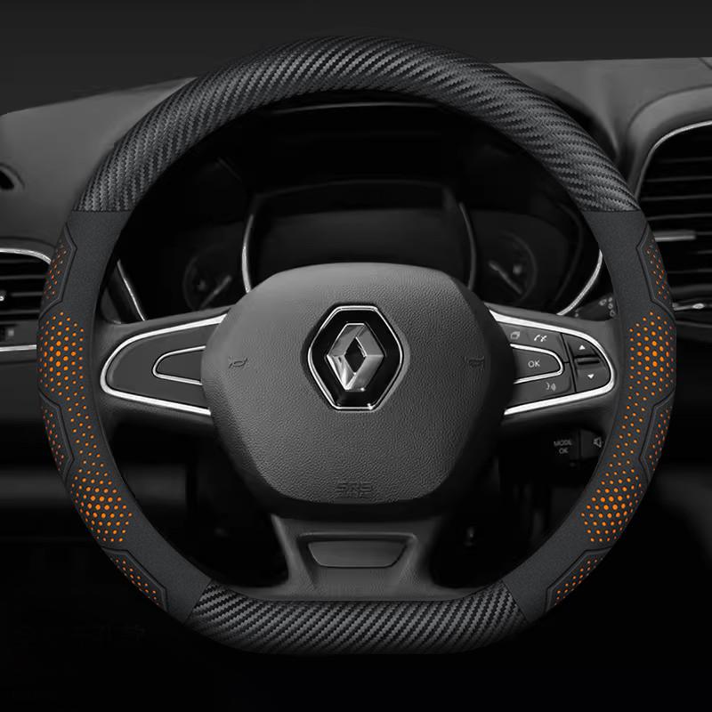 Für Renault Clio Megane 3 Scenic Laguna Logan Kadjar Kangoo Sandero CAPTUR DUSTER Karbonfaser Wildleder Auto Lenkradbezug