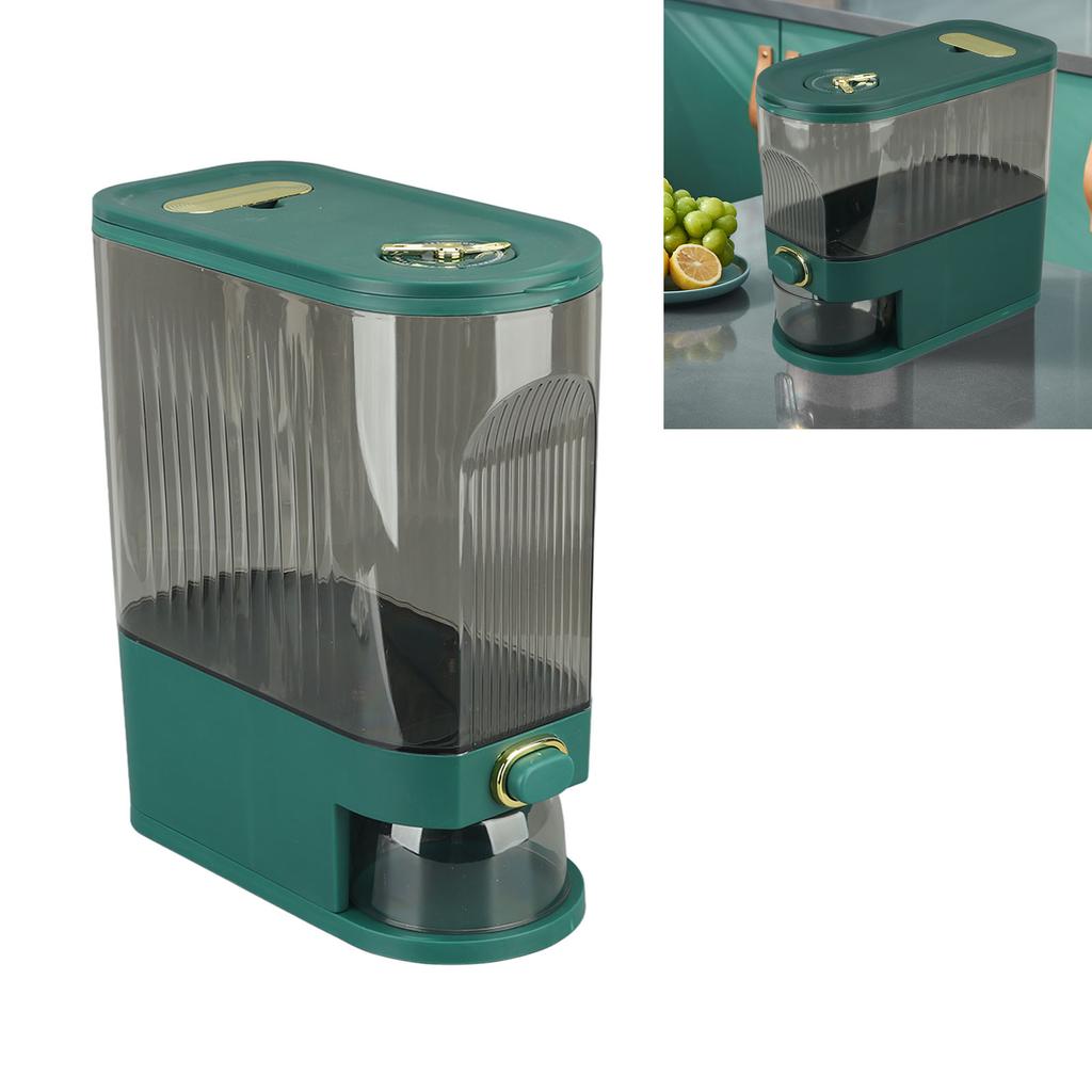 Rice Dispenser PET PP Sealed Grain Bucket Dry Food Storage Container with Measuring Cup for Kitchen