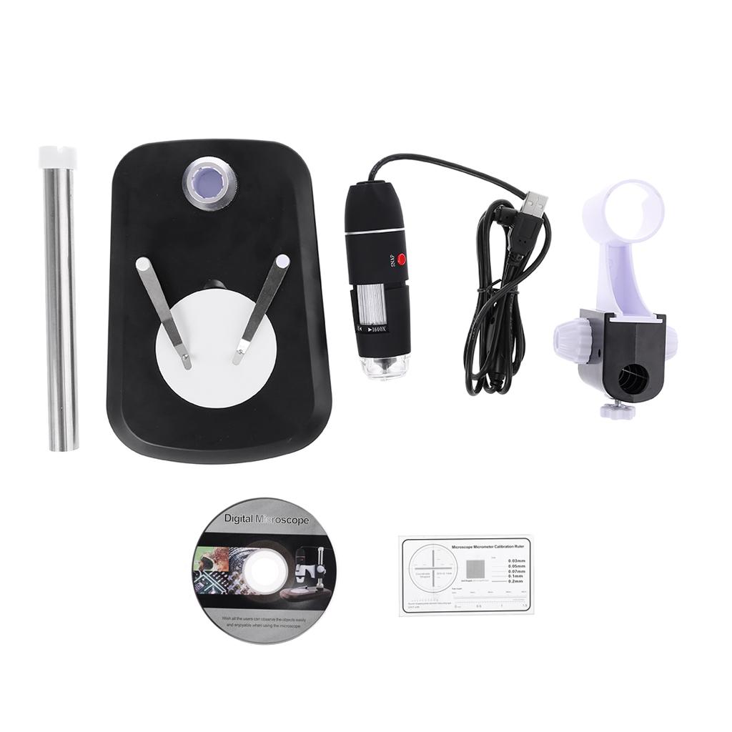 Upgraded Magnification Endoscope Usb Microscope Height Adjustment 40-1600X Inspection Tool 8 White Light LED Source