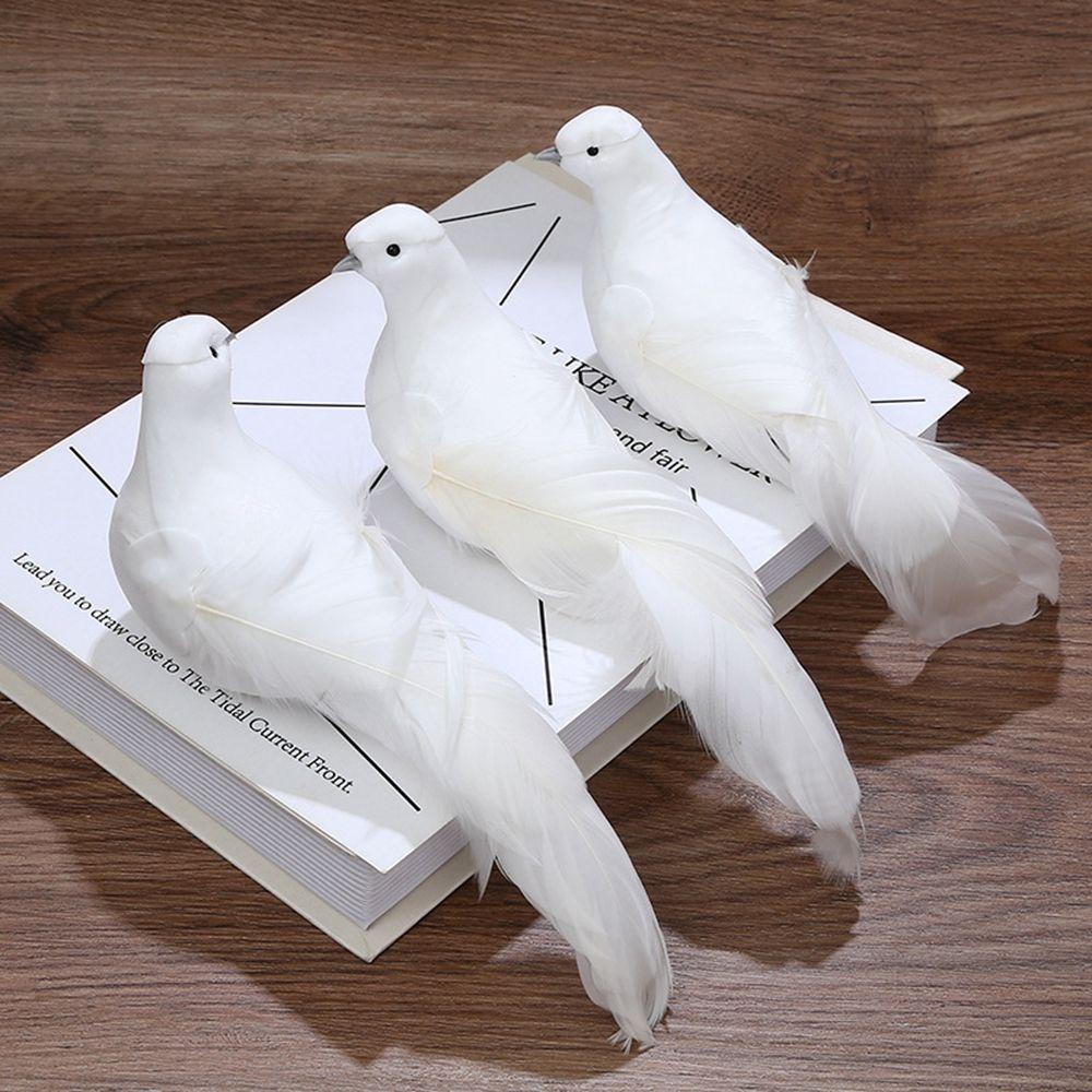 Christmas With Clip Photography Props Home Furnishing Fake Bird Imitation Bird Dove Feather Bird