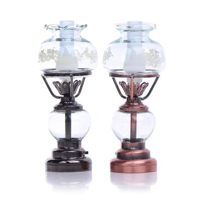 Kerosene Bedroom Table Lamp Miniature Furniture Model Doll Houses Accessory Realistic Lighting Toy Playset 1:12