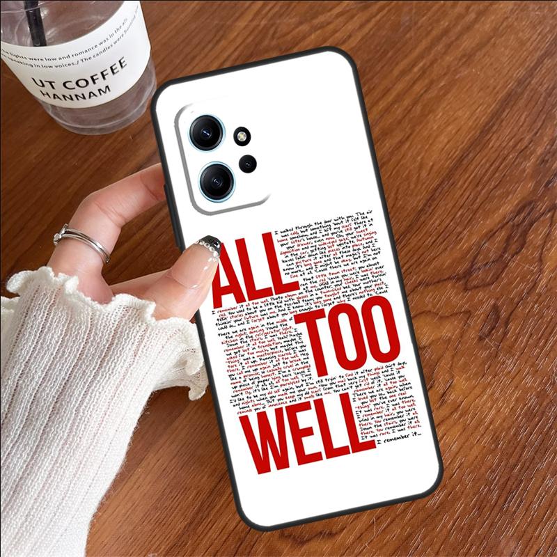 All Too Well Lyrics Case For Xiaomi Redmi 14C 13C 12C 10C Redmi Note 14 13 11 9 10 12 Pro 9S 10S 11S 12S Cover