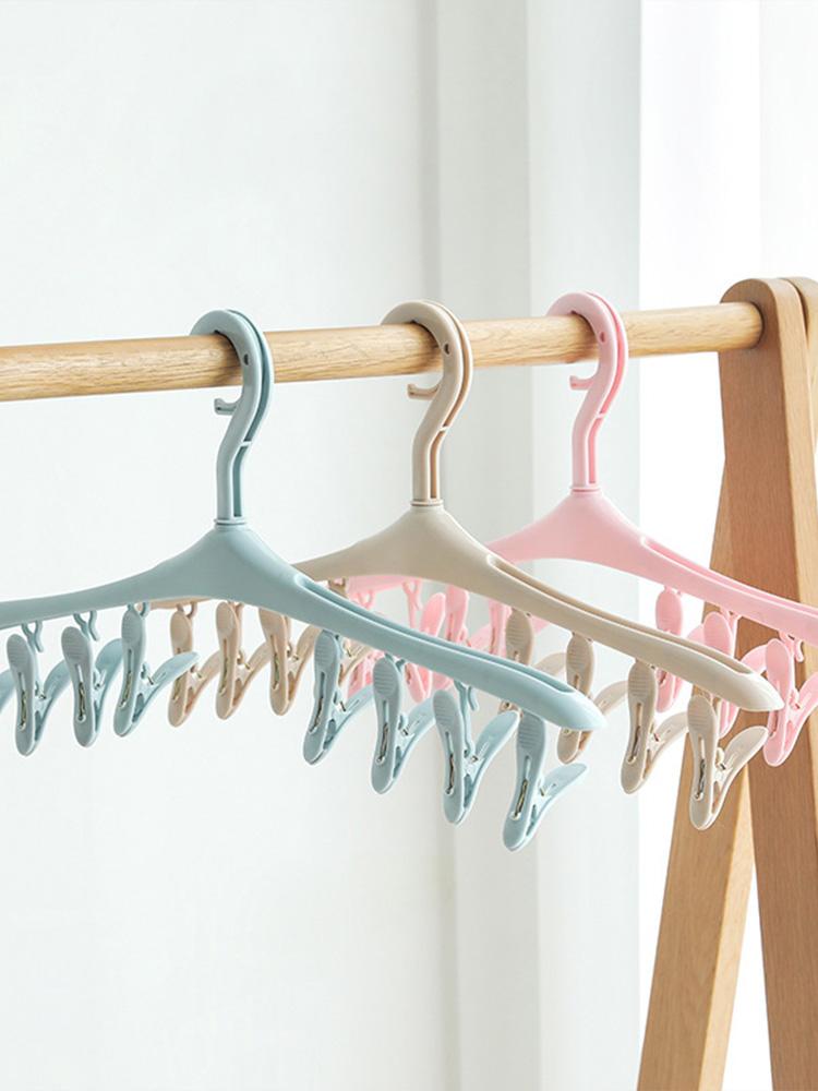 3Pcs Multi Functional Hanger Household Windproof Plastic Clip Clothes Rack Student Dormitory Sock Drying Clip