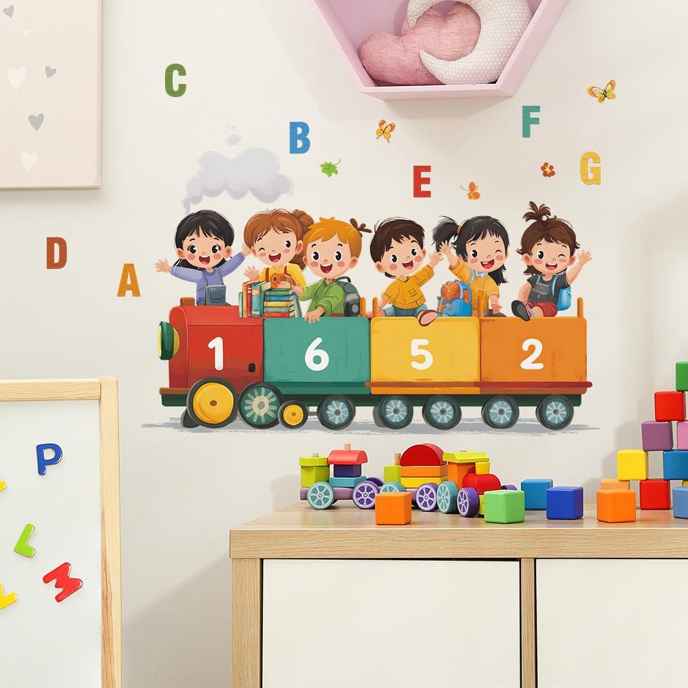 Children Singing English Songs On The Train, Bedroom, Living Room and Home Beautification Stickers