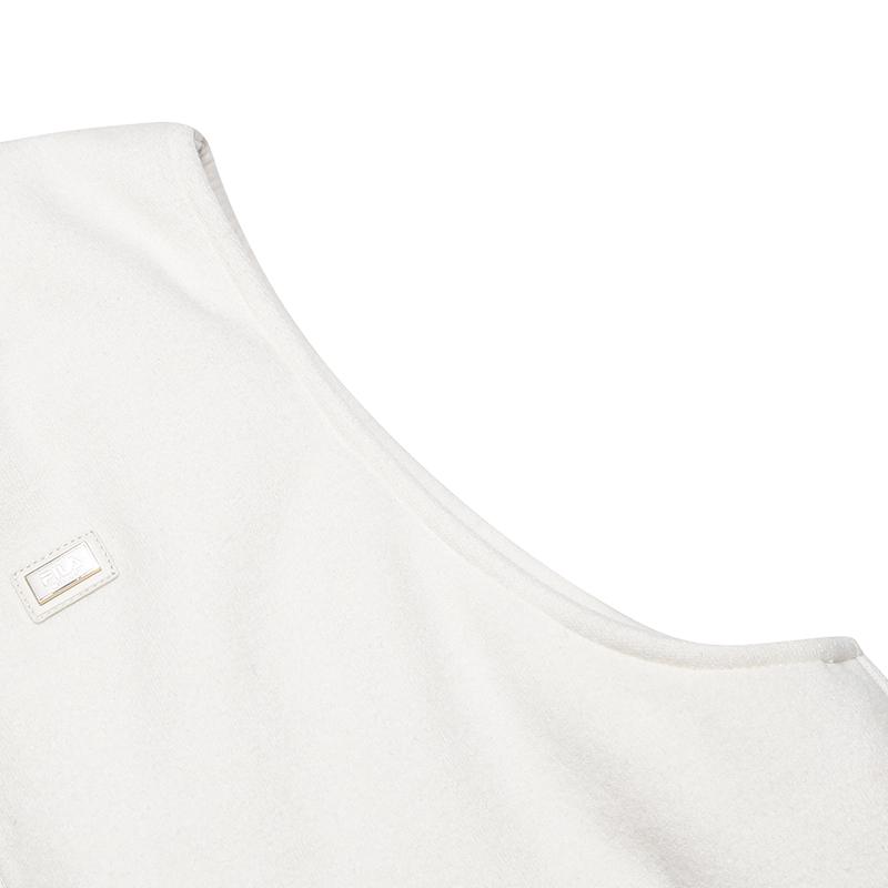 Fila Milano Series Warm Comfortable Versatile Casual Vest Women Vest Ceramic-White F11W515901FIV