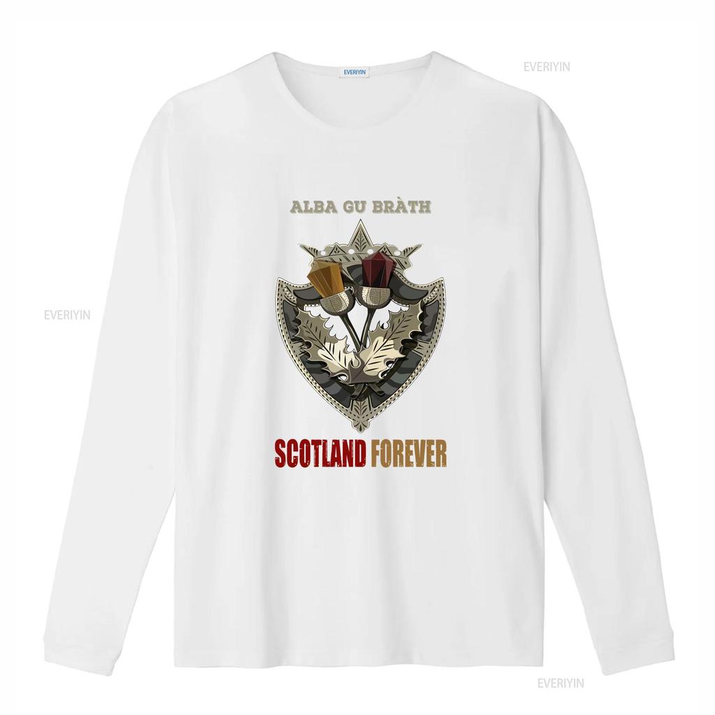 Alba Gu Bràth Scotland Forever T Shirt 6319 Scottish Thistle Shield Design for Patriotic Style Vintage Washed Homme Comfortable