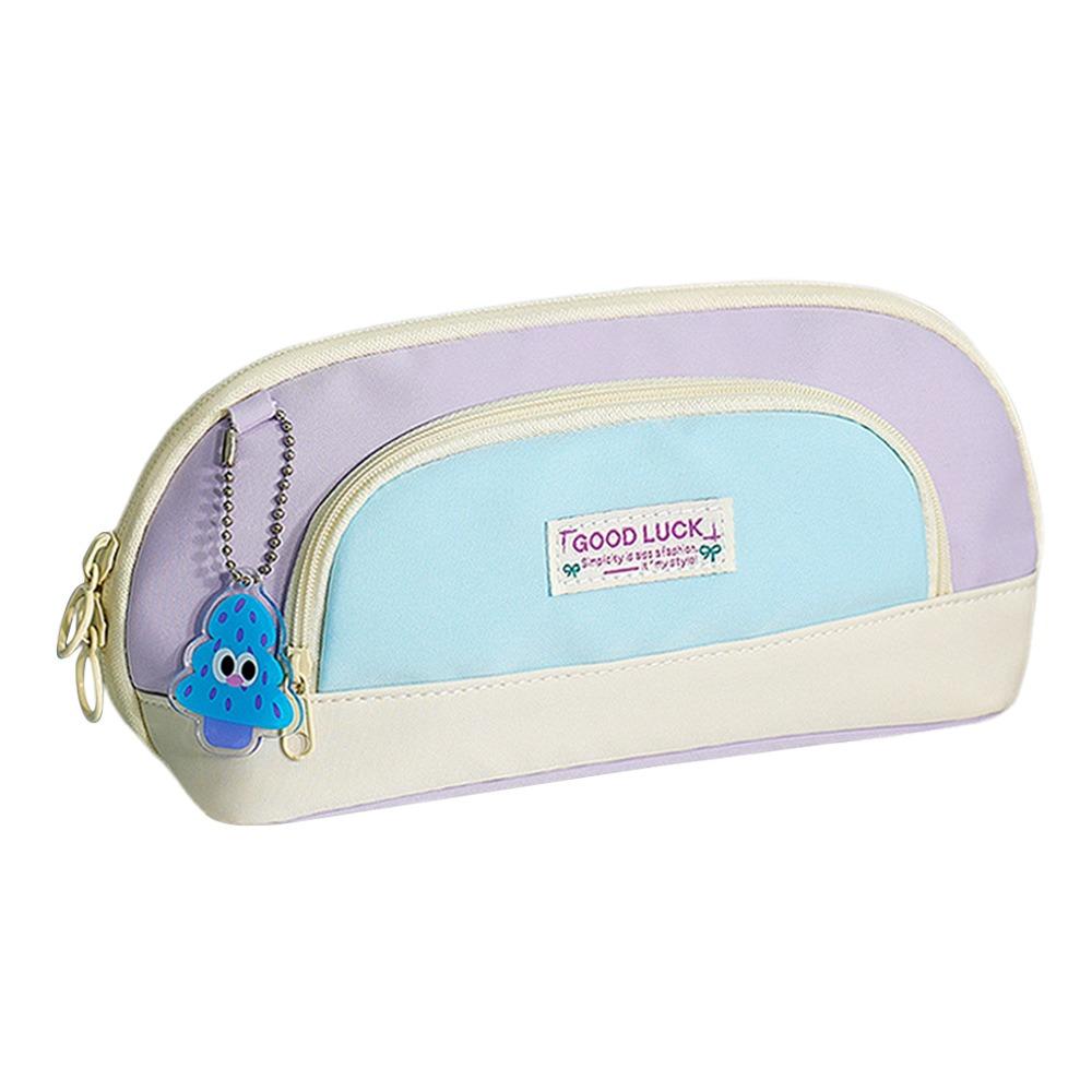 

Large Opening Design Pen Bag Dopamine Color Stationery Organizer School Office фіолетовий