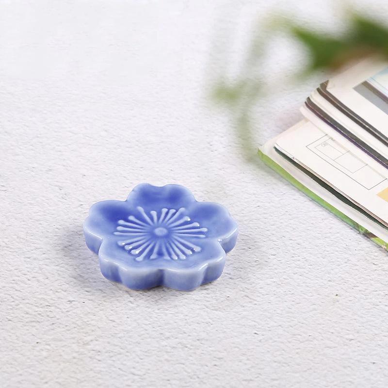 Cherry Blossom Ceramic Chopstick Rest Creative Flower Tableware Holder Ideal Gift for Housewarming Cooking Lovers