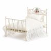 Bed with Bedding Vintage Miniature Metal Ornate Furniture for Collectors,