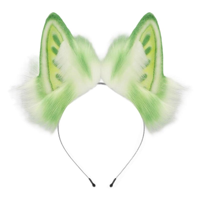 Faux Furs Bunnies Ears Headband Tail Animal Bunnies Costumes for Christmas Halloween Cosplay Party Costume Accessories