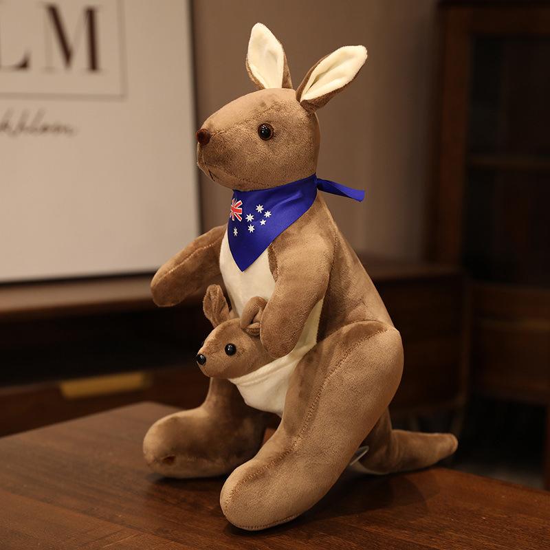 

Simulation mother and son kangaroo doll plush toy parent-child doll boy soothing doll children s day gift 32cm（0.18kg） темно-коричневого