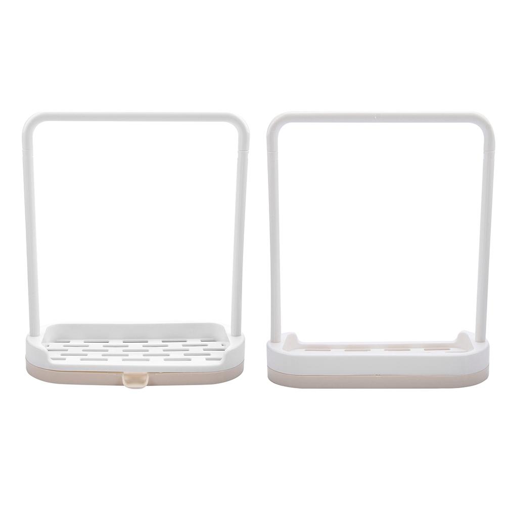 Kitchen Detachable Bar Towel Drying Rack Storage   Rack for Dishcloth Sponge Soa(Beige)