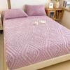 3D Embossed Velvet Bed Cover Thick Warm Plush Fitted Bed Sheet Non-Slip Elastic Mattress Cover Breathable, noiseless mattress cover,