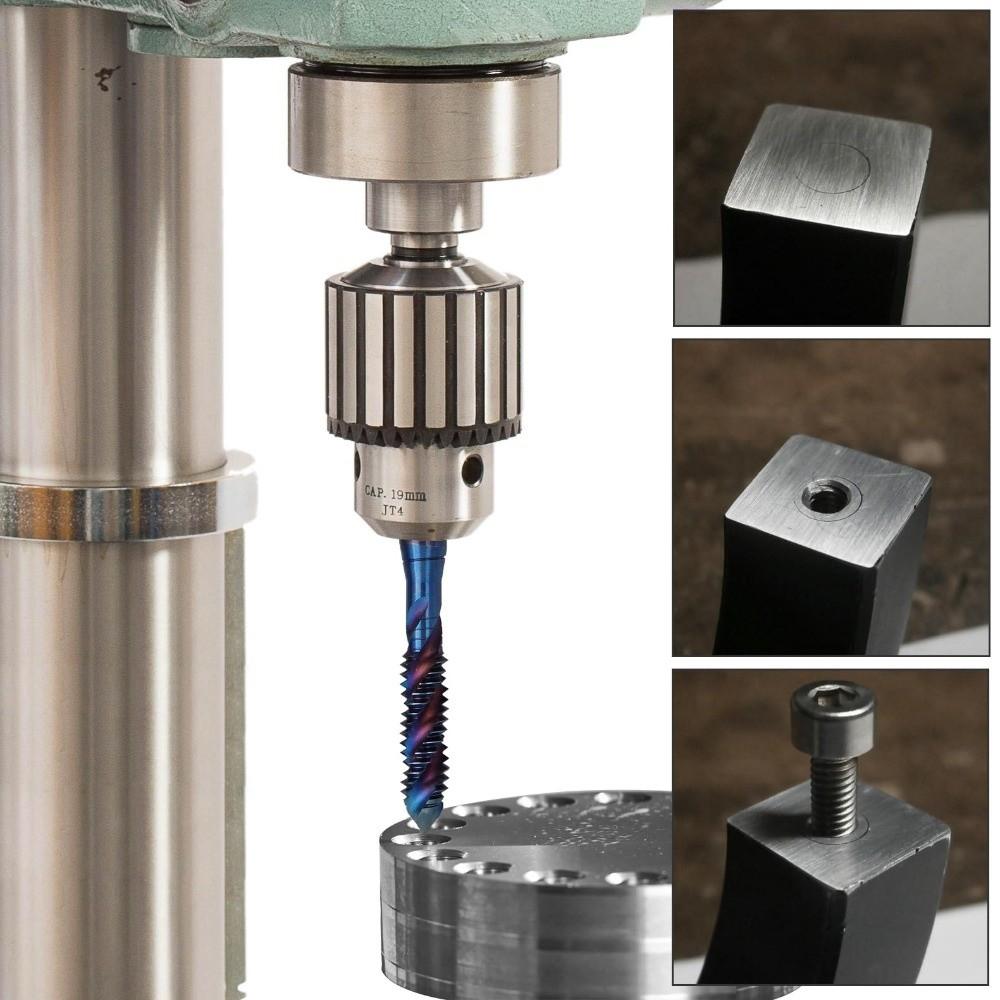 6pcs High Speed Steel Screw Thread Tap Blue Coated Machine Tap Bit Durable Metric Tap Set For Metal