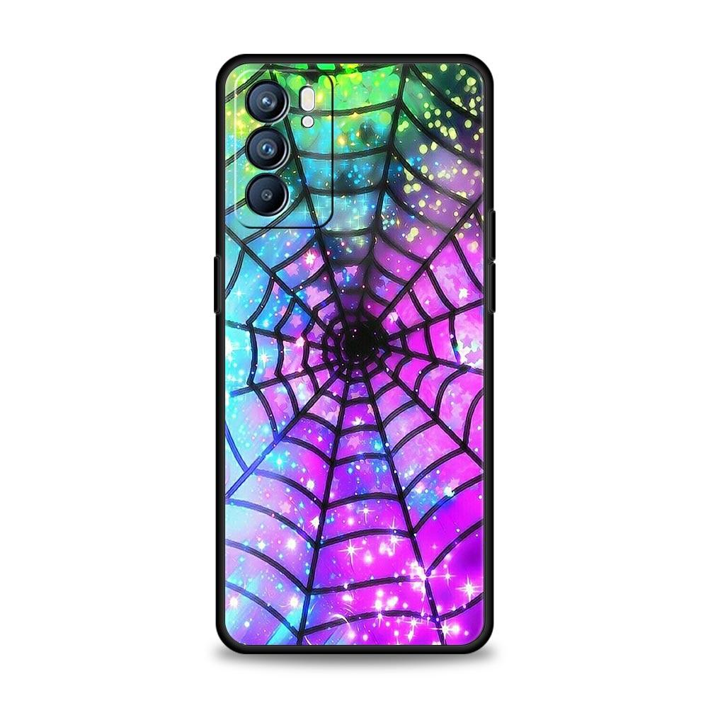 Spider Web Phone Case For Oppo Reno 13 12 11 10 7 F Find X5 X6 A98 A80 A79 A78 A57 A54 A31 A17 Pro 5G Soft TPU Cover Fundas Bags