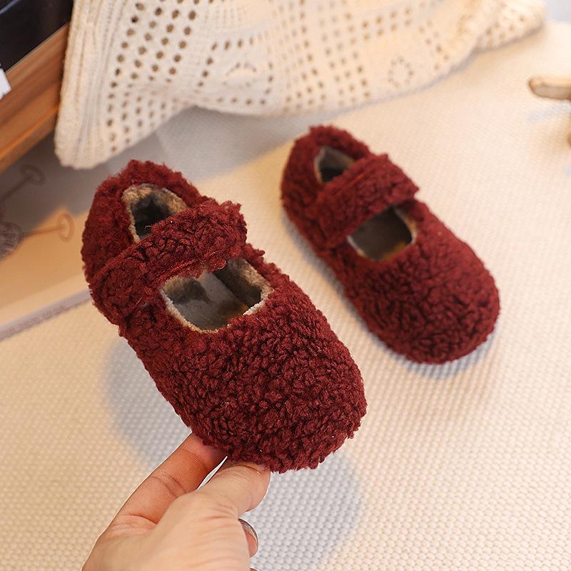Pantofi de pluș pentru copii - Toamna și iarna 2025 Pantofi de bumbac de catifea în stil coreean pentru fete