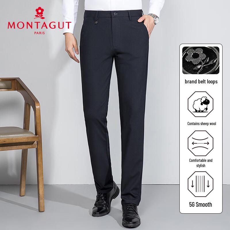 MONTAGUT Men's Summer Wrinkle-Resistant Cooling Business Suit Pants