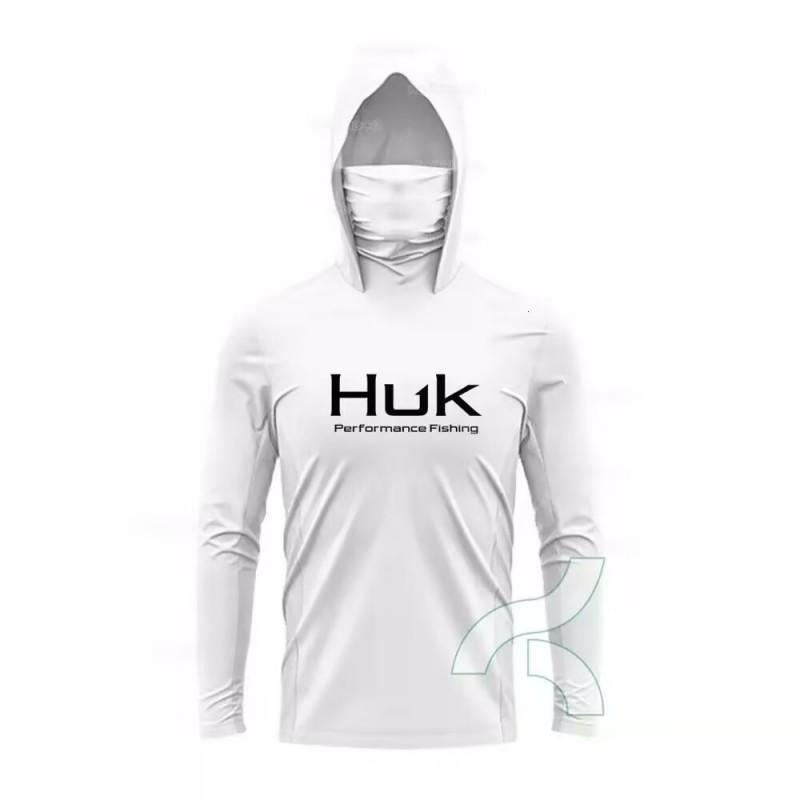 Mens Quick-Dry Fishing Hoodie With Dust-Proof Face Cover UV Protection Lightweight Bamboo Fiber Outdoor Sport Apparel