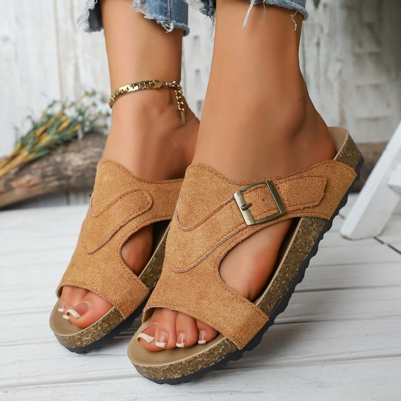 New Style Slippers Women's Shoes Flip-flops with Belt Buckles and Flip-flops