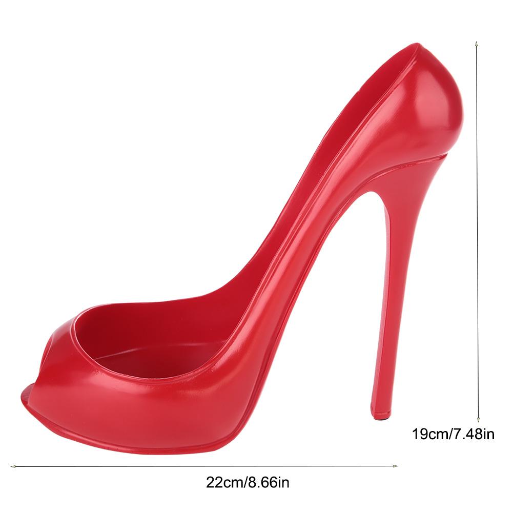 Novelty High Heel Shoe Wine Bottle Holder Storage Wine Rack Home Decor(Red)