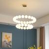 Nordic Modern Living Room Pendant Light Designer Simple LED Bedroom Circular Personalized Dining Room Pearl Necklace Light