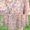 Large Size Dress Women Short Sleeved Loose Floral Dress Summer Mesh Breathable Dress A-line Print Mid Length Dress