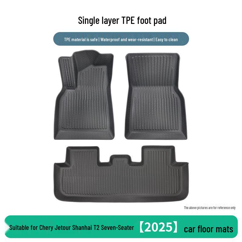 Chery Jetour Shanhai T2 2025 TPE Wear-Resistant Floor Mats - 3 Piece Set for Seven-Seater Models