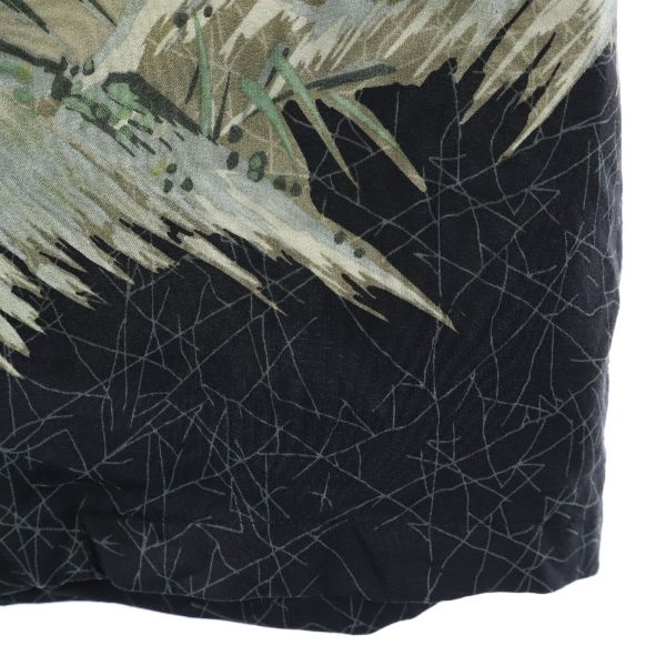 LaLaKai silk Tiger pattern Short sleeve Aloha shirt XS Black Open collar Men's Used