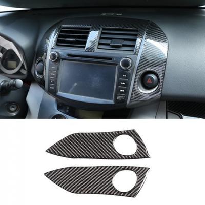 Soft Carbon Fiber Warning Light Switch Trim Sticker For Toyota RAV4 2006-2012