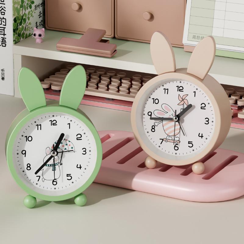 New Student Cartoon Rabbit Ear Alarm Clock Modern Simple Room Decoration Desk Clock Creative Children's Toy Clock