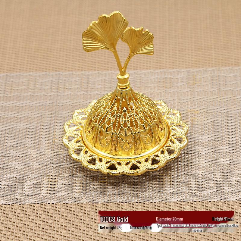 Mini Portable Arabic Incense Burner - Middle Eastern Style, Golden Tower Metal Aromatherapy Burner