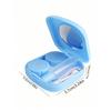 Mini Contact Lenses Case Solid Color Portable Contact Lens Box Soaking Storage Set with Tweezer Suction Stick Travel Kit Holder