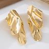 1 Pair Stud Earrings Geometric Irregular Design Metal Earrings Exaggerated Mirror Surface Drop Earrings Jewelry Gift