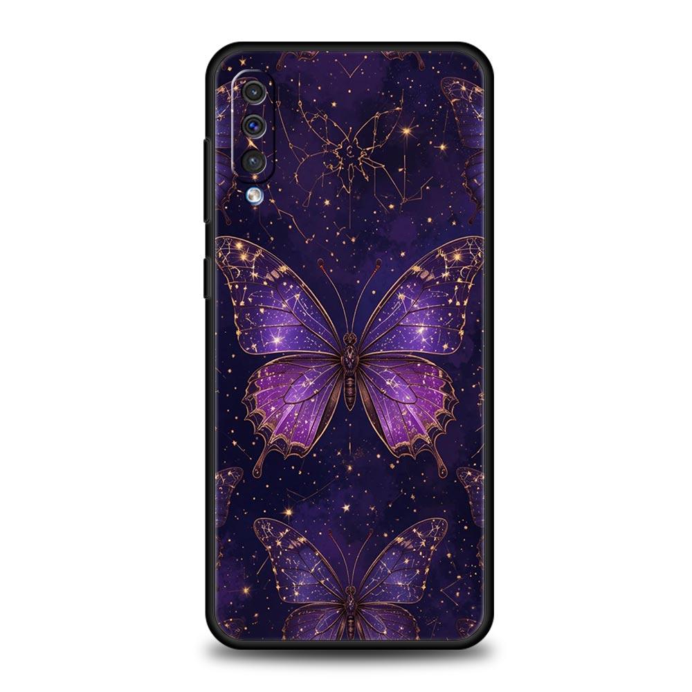 Art Purple Butterfly Phone Case for Samsung Galaxy A56 A36 A26 A16 A34 A24 A42 A22 A20 A12 A40 A30 A10 5G Soft TPU Cover Shell