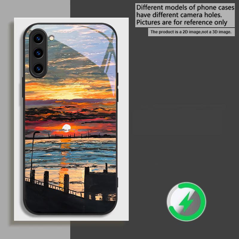 Sea storm small sailboat Suitable For Samsung Galaxy S26 Ultra S20 FE S21 S22+ S23 Plus S24 S25 Edge magnetism Glass Phone Casee