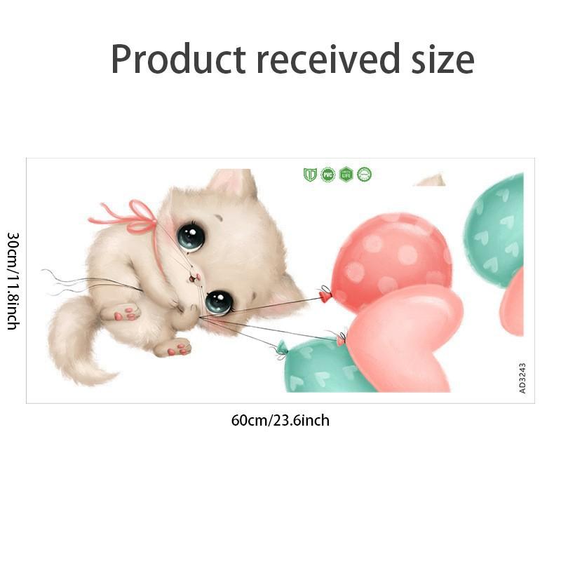 1Pc Hand-Paint With Balloons Cats Wall Stickers For Children Room Kids Room Decor Wall Decals Bedroom Home Decoration
