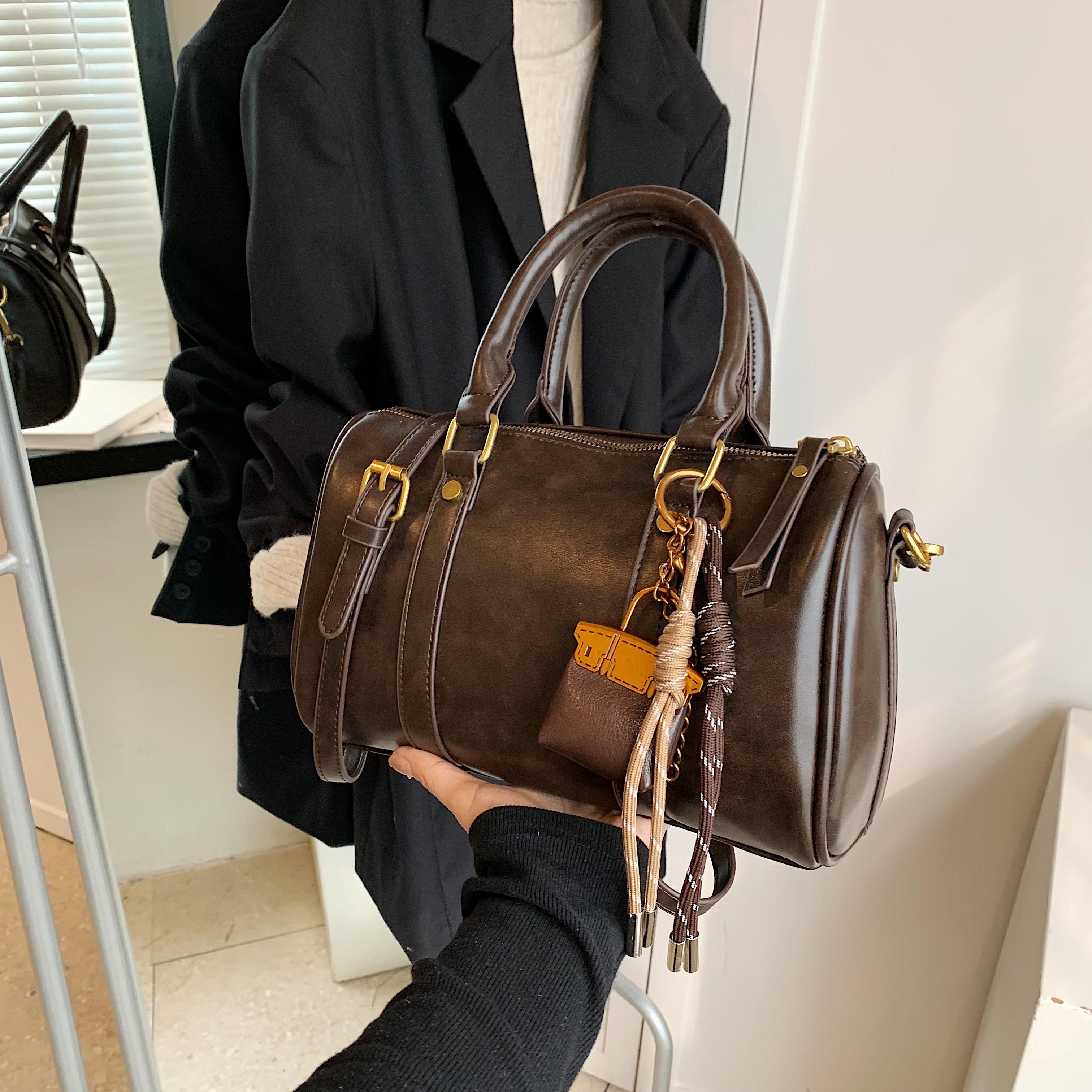 

Сумка в стиле ретро, простая и универсальная, из искусственной ткани, нишевый дизайн, сумка через плечо