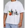 Rundhals T-Shirt Weiß Orange Fahrrad Herren Radfahren Grafikdruck Freizeitkleidung Streetwear Mode Oberteil für den täglichen Gebrauch und Outdoor-Aktivitäten