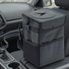 Oxford Cloth Car Storage Bin Washable Hanging Garbage Bag With Lid Car Organizer  Seat Back