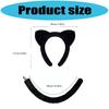 Furry Cats Ear Headpiece Lightweight Adjustable Design Role Play Headband and Tail For Halloween Cosplay Costume Parties