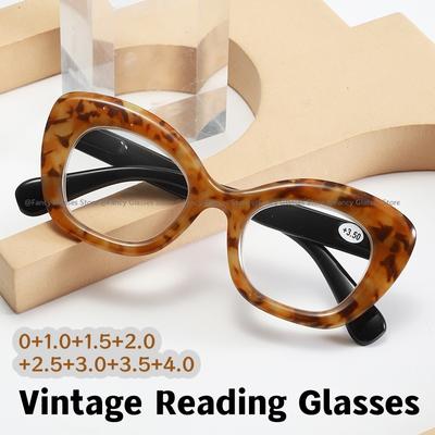 Fashion New Style Unisex HD Reading Glasses for Women Unisex Oversized Large Frame Far Sight Eyewear Trendy Retro Presbyopia Eyeglasses
